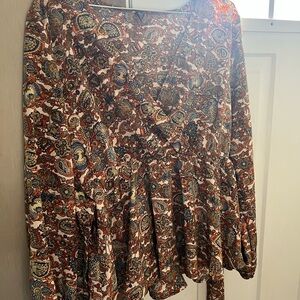 Paisley Print Wrap Skirt